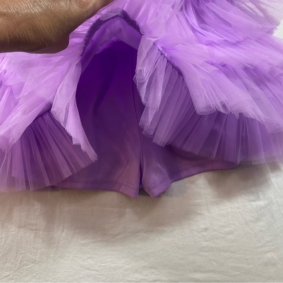 Ídem Ditto Romper Shorts Woman’s Small Tulle Ruffled layered tiered Sleeveless - Picture 4 of 12